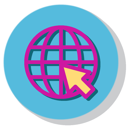 Icon Internet, Netz auf Weltkugel Illustration